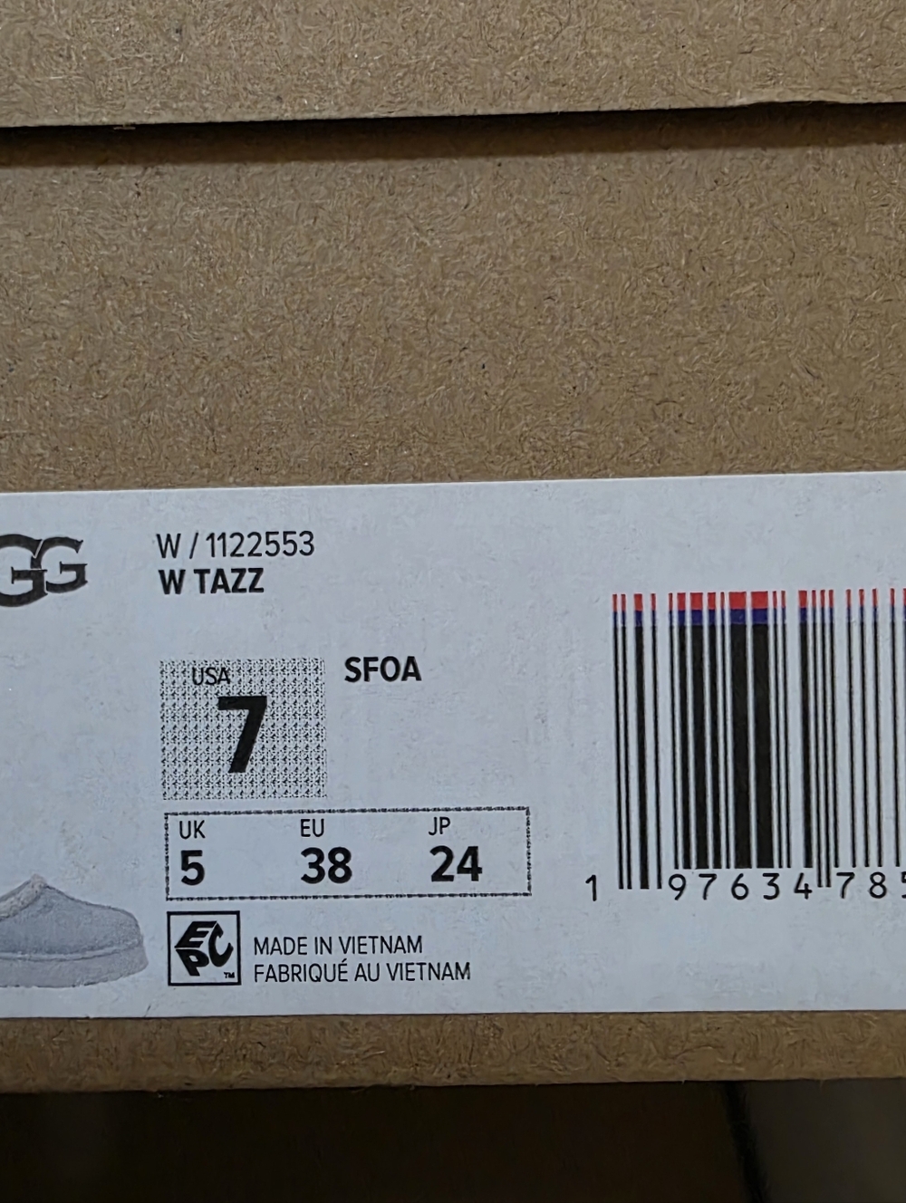 Authentic UGG Womens Tazz Slipper -Sea Foam - Picture 8 of 9